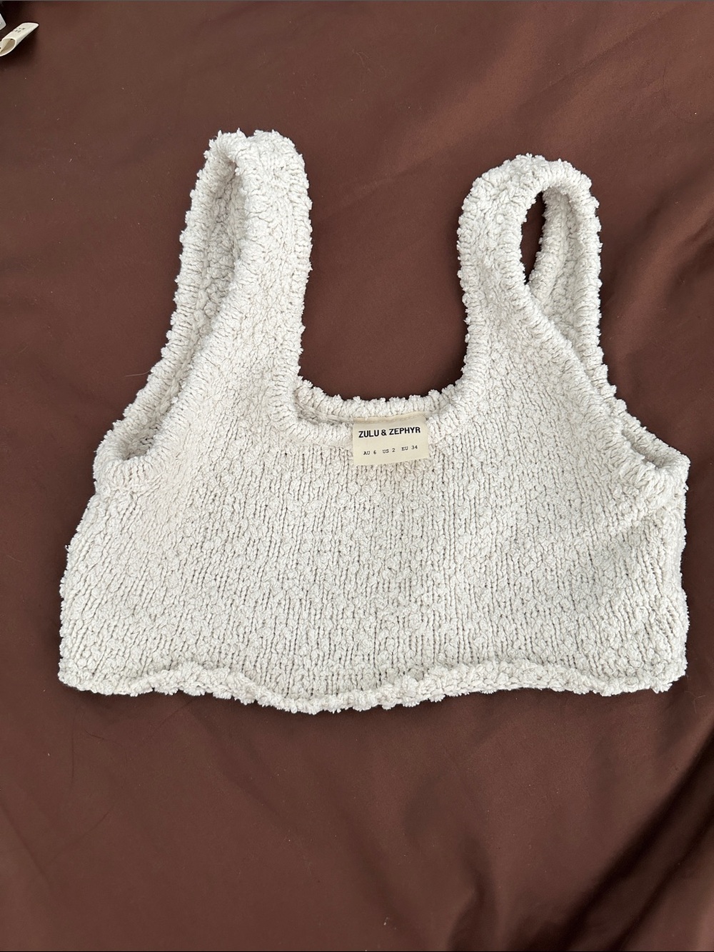 Zulu & Zephyr Cream Plush Tank Bralette